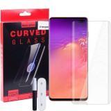 OEM Samsung Galaxy S10 Plus üvegfólia, tempered glass, előlapi, UV, edzett, hajlított