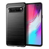 OEM Samsung Galaxy S10 szilikon tok, hátlaptok, telefon tok, karbon mintás, fekete, Carbon Case