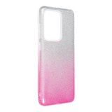 OEM Samsung Galaxy S20 Ultra 5G szilikon tok, hátlaptok, telefon tok, csillámos, pink-ezüst, Shining Case