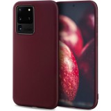 OEM Samsung Galaxy S20 Ultra 5G szilikon tok, hátlaptok, telefon tok, matt, bordó