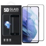 OEM Samsung Galaxy S21 5G üvegfólia, tempered glass, előlapi, 5D, edzett, hajlított, fekete kerettel