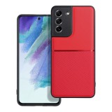 OEM Samsung Galaxy S21 FE 5G hátlap tok, telefon tok, stílusos, prémium, piros, Noble Case