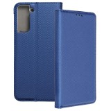 OEM Samsung Galaxy S21 FE 5G könyvtok, fliptok, telefon tok, bankkártyatartós, mágneszáras, sötétkék, Smart Case book