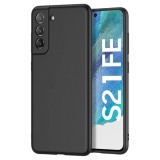 OEM Samsung Galaxy S21 FE 5G szilikon tok, hátlaptok, telefon tok, matt, fekete