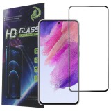 OEM Samsung Galaxy S21 FE 5G üvegfólia, tempered glass, előlapi, edzett, hajlított, 9D, fekete kerettel