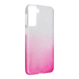 OEM Samsung Galaxy S21 Plus 5G (S21+ 5G) szilikon tok, hátlaptok, telefon tok, csillámos, pink-ezüst, Shining Case