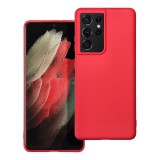 OEM Samsung Galaxy S21 Ultra 5G szilikon tok, hátlaptok, telefon tok, matt, piros, Soft
