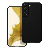 OEM Samsung Galaxy S22 5G szilikon tok, hátlaptok, telefon tok, velúr belsővel, matt, fekete, Silicone