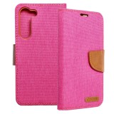 OEM Samsung Galaxy S22 Plus 5G (S22+ 5G) könyvtok, fliptok, telefon tok, mágneszáras, bankkártya tartós, rózsaszín, Canvas