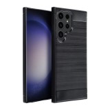 OEM Samsung Galaxy S22 Ultra 5G szilikon tok, hátlaptok, telefon tok, karbon mintás, fekete, Carbon case