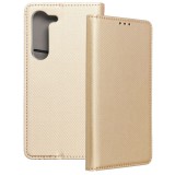 OEM Samsung Galaxy S23 5G könyvtok, fliptok, telefon tok, bankkártyatartós, mágneszáras, arany, Smart Case book