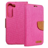 OEM Samsung Galaxy S23 5G könyvtok, fliptok, telefon tok, mágneszáras, bankkártya tartós, rózsaszín, Canvas