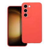 OEM Samsung Galaxy S23 Plus 5G (S23+ 5G) szilikon tok, hátlaptok, telefon tok, velúr belsővel, matt, barack színű, Silicone