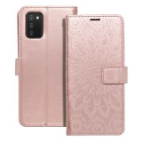 OEM Samsung Galaxy S23 Plus telefon tok, könyvtok, oldalra nyíló tok, mágnesesen záródó, rose gold, mandala, SM-S916, Forcell Mezzo