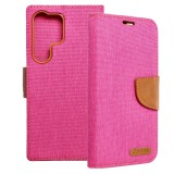 OEM Samsung Galaxy S23 Ultra 5G könyvtok, fliptok, telefon tok, mágneszáras, bankkártya tartós, rózsaszín, Canvas