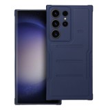 OEM Samsung Galaxy S23 Ultra 5G ütésálló hátlap tok, telefon tok, mikroszálas belsővel, kamera védelemmel, sötétkék, Heavy Duty