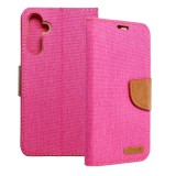 OEM Samsung Galaxy S24 5G könyvtok, fliptok, telefon tok, mágneszáras, bankkártya tartós, rózsaszín, Canvas