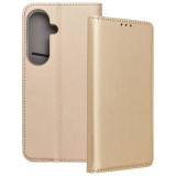 OEM Samsung Galaxy S24 5G könyvtok, fliptok, telefon tok, mágneszáras, bankkártyatartós, arany