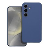 OEM Samsung Galaxy S24 5G szilikon tok, hátlaptok, telefon tok, velúr belsővel, matt, kék, Silicone