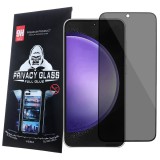 OEM Samsung Galaxy S24 5G üvegfólia, tempered glass, előlapi, edzett, hajlított, fekete kerettel, betekintés védelemmel, Privacy