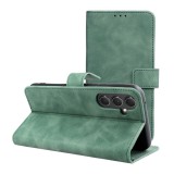 OEM Samsung Galaxy S24 FE 5G könyvtok, fliptok, telefon tok, bankkártyatartós, mágneszáras, zöld, Tender Book