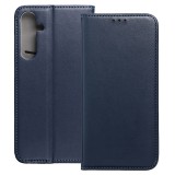 OEM Samsung Galaxy S24 FE 5G könyvtok, fliptok, telefon tok, mágneszáras, bankkártyatartós, sötétkék, Smart Magnetic