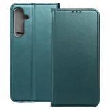 OEM Samsung Galaxy S24 FE 5G könyvtok, fliptok, telefon tok, mágneszáras, bankkártyatartós, zöld, Smart Magnetic