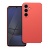 OEM Samsung Galaxy S24 FE 5G szilikon tok, hátlaptok, telefon tok, velúr belsővel, matt, barack színű, Silicone