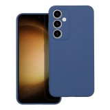 OEM Samsung Galaxy S24 FE 5G szilikon tok, hátlaptok, telefon tok, velúr belsővel, matt, sötétkék, Silicon