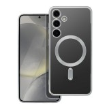 OEM Samsung Galaxy S24 Plus 5G (S24+ 5G) hátlaptok, telefon tok, MagSafe kompatibilis, kamera védelemmel, ezüst, Electro Mag Cover