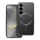 OEM Samsung Galaxy S24 Plus 5G (S24+ 5G) hátlaptok, telefon tok, MagSafe kompatibilis, kamera védelemmel, fekete, Electro Mag Cover