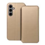 OEM Samsung Galaxy S24 Plus 5G (S24+ 5G) könyvtok, fliptok, telefon tok, bankkártyatartós, mágneszáras, arany, Dual Pocket