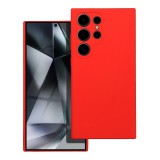 OEM Samsung Galaxy S24 Ultra 5G szilikon tok, hátlaptok, telefon tok, velúr belsővel, matt, piros, Silicon