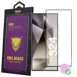 OEM Samsung Galaxy S24 Ultra 5G üvegfólia – 9H edzett, teljes képernyős, ujjlenyomat-olvasó kompatibilis, fekete keretes, OG Premium