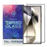 OEM Samsung Galaxy S24 Ultra 5G üvegfólia, tempered glass, előlapi, 5D, edzett, hajlított, fekete kerettel ujjlenyomat-olvasó kompatibilis