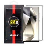 OEM Samsung Galaxy S24 Ultra 5G üvegfólia, tempered glass, előlapi, edzett, hajlított, fekete kerettel, Veason 6D Pro