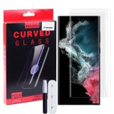 OEM Samsung Galaxy S24 Ultra 5G üvegfólia, tempered glass, előlapi, UV, edzett, hajlított