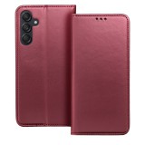 OEM Samsung Galaxy S25 5G könyvtok, fliptok, telefon tok, mágneszáras, bankkártyatartós, bordó, Smart Magnetic