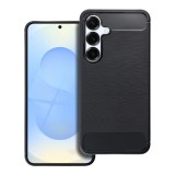 OEM Samsung Galaxy S25 5G szilikon tok, hátlaptok, telefon tok, karbon mintás, fekete, Carbon case