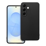 OEM Samsung Galaxy S25 5G szilikon tok, hátlaptok, telefon tok, velúr belsővel, matt, fekete, Silicon