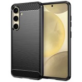OEM Samsung Galaxy S25 FE 5G szilikon tok, hátlaptok, telefon tok, karbon mintás, fekete, Simple Carbon
