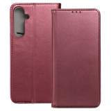 OEM Samsung Galaxy S25 Plus 5G (S25+ 5G) könyvtok, fliptok, telefon tok, bankkártyatartós, mágneszáras, bordó, Smart Magneto