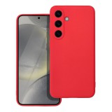 OEM Samsung Galaxy S25 Plus 5G (S25+ 5G) szilikon tok, hátlaptok, telefon tok, velúr belsővel, matt, piros, Silicon