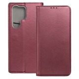 OEM Samsung Galaxy S25 Ultra 5G könyvtok, fliptok, telefon tok, bankkártyatartós, mágneszáras, bordó, Smart Magneto