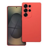 OEM Samsung Galaxy S25 Ultra 5G szilikon tok, hátlaptok, telefon tok, velúr belsővel, matt, barack színű, Silicone