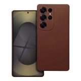 OEM Samsung Galaxy S25 Ultra 5G szilikon tok, hátlaptok, telefon tok, velúr belsővel, matt, barna, Silicon