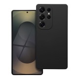 OEM Samsung Galaxy S25 Ultra 5G szilikon tok, hátlaptok, telefon tok, velúr belsővel, matt, fekete, Silicon