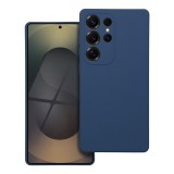 OEM Samsung Galaxy S25 Ultra 5G szilikon tok, hátlaptok, telefon tok, velúr belsővel, matt, kék, Silicone