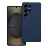 OEM Samsung Galaxy S25 Ultra 5G szilikon tok, hátlaptok, telefon tok, velúr belsővel, matt, sötétkék, Silicon