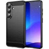 OEM Samsung Galaxy S26 5G szilikon tok, hátlaptok, telefon tok, karbon mintás, fekete, Simple Carbon